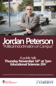 Poster for Jordan Peterson event.