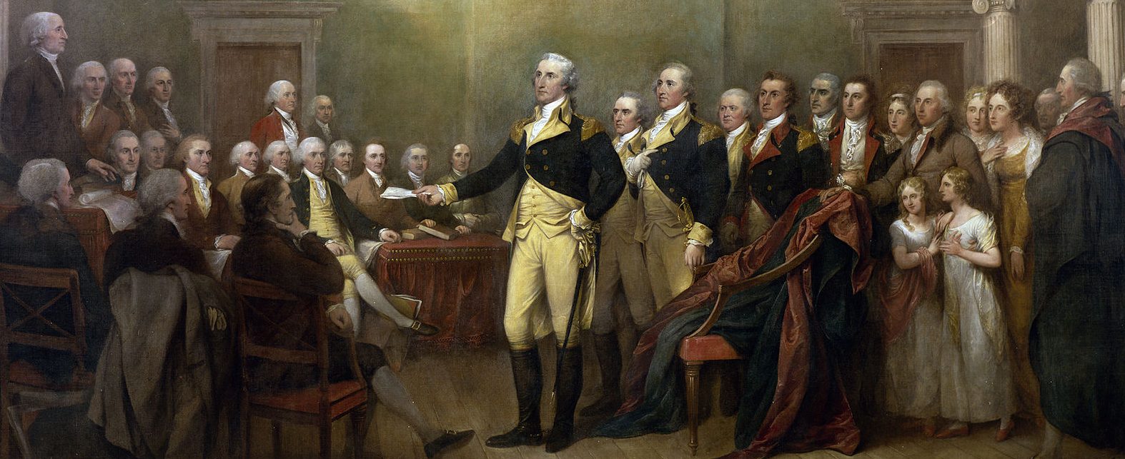 painting of general George W. Washington resigning